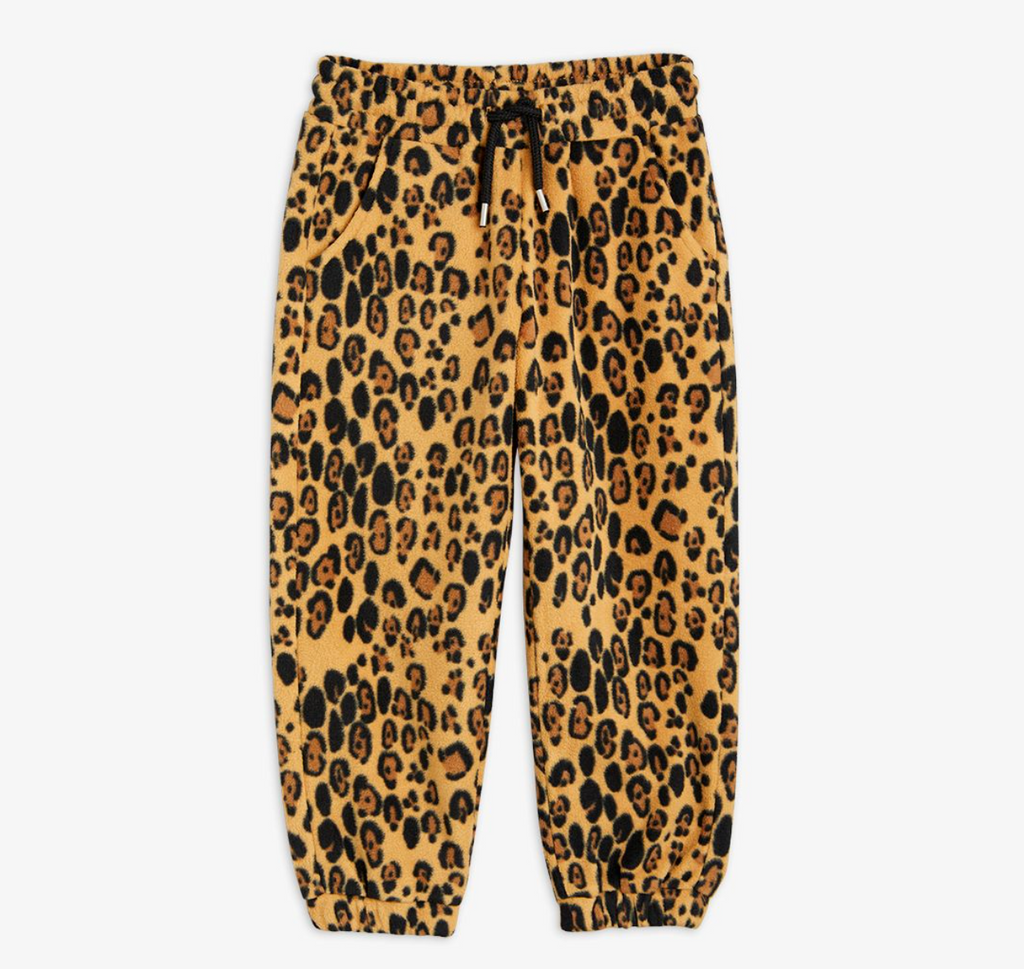 Mini Rodini Leopard Fleece Trousers - Beige