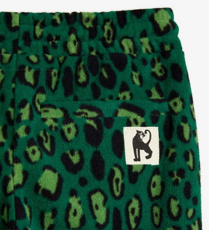 Mini Rodini Leopard Fleece Trousers - Green