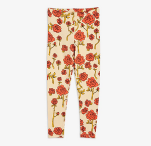 Mini Rodini Roses AOP Leggings - Red