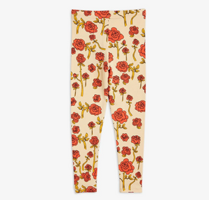 Mini Rodini Roses AOP Leggings - Red