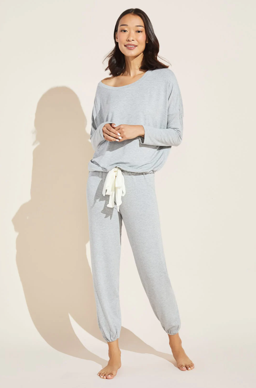 Eberjey Gisele Slouchy Set - Heather Grey/Ivory