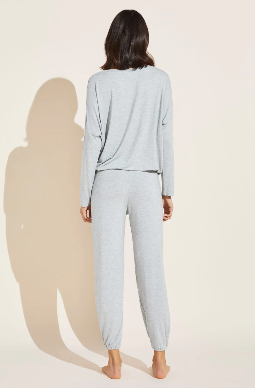 Eberjey Gisele Slouchy Set - Heather Grey/Ivory