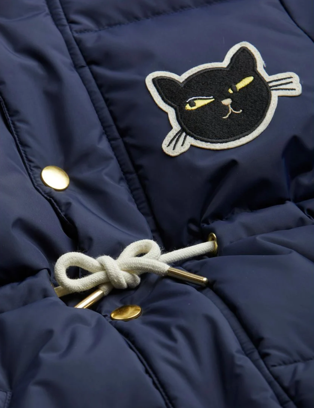 Mini Rodini Cat Patch Puffer Jacket - Navy