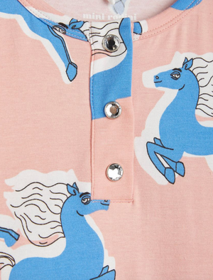 Mini Rodini Horses Aop Long Sleeve Dress - Pink