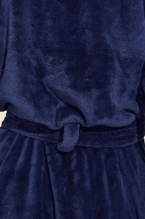 Eberjey Chalet Recycled Plush Robe - Navy