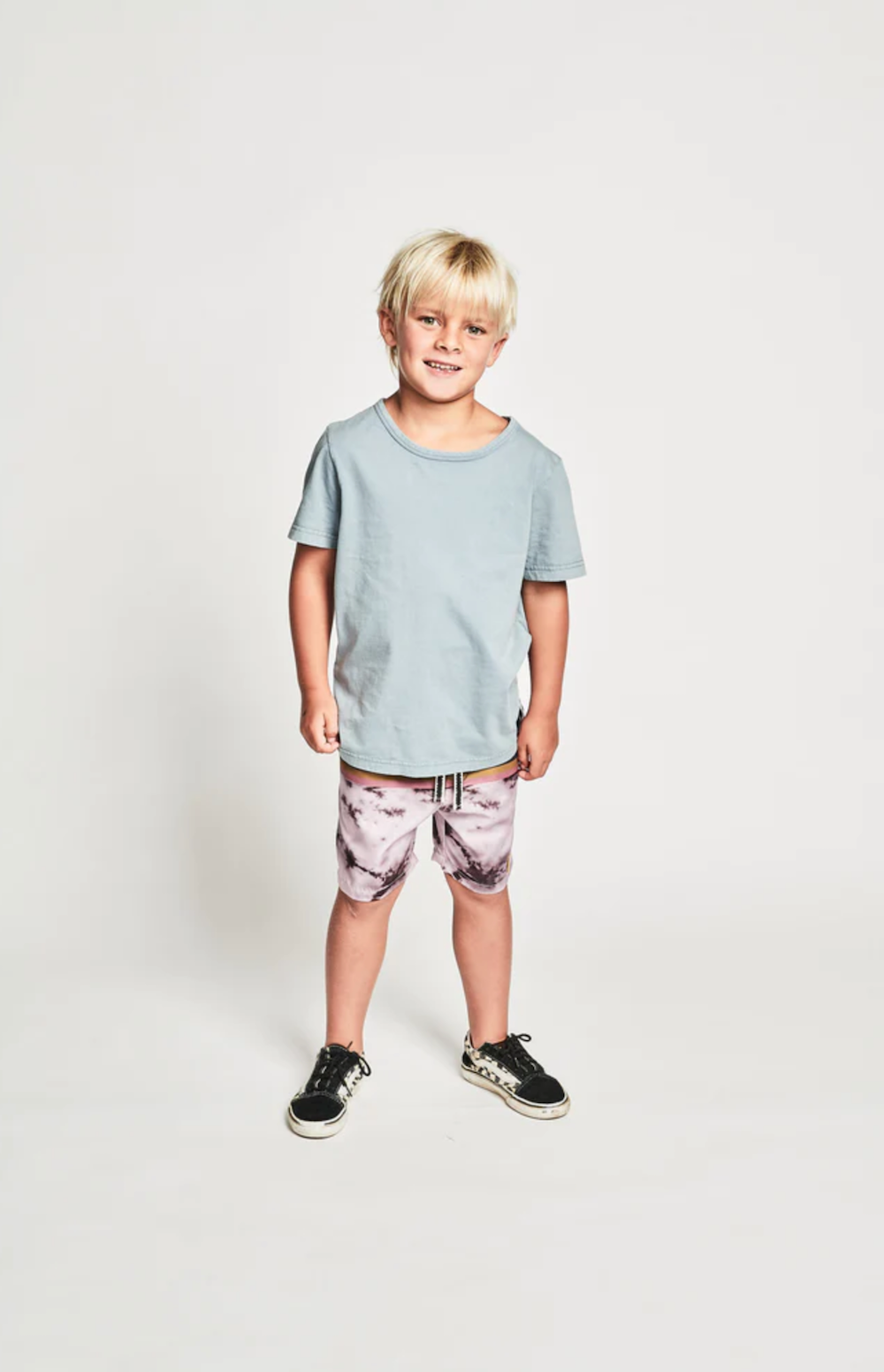 Munster Kids Washme Short Sleeve Tee - Washed Blue