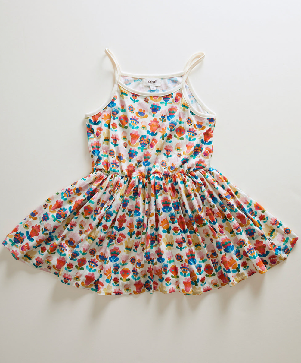 Oeuf Baby Flouncy Dress - Gardenia/Large Flowers