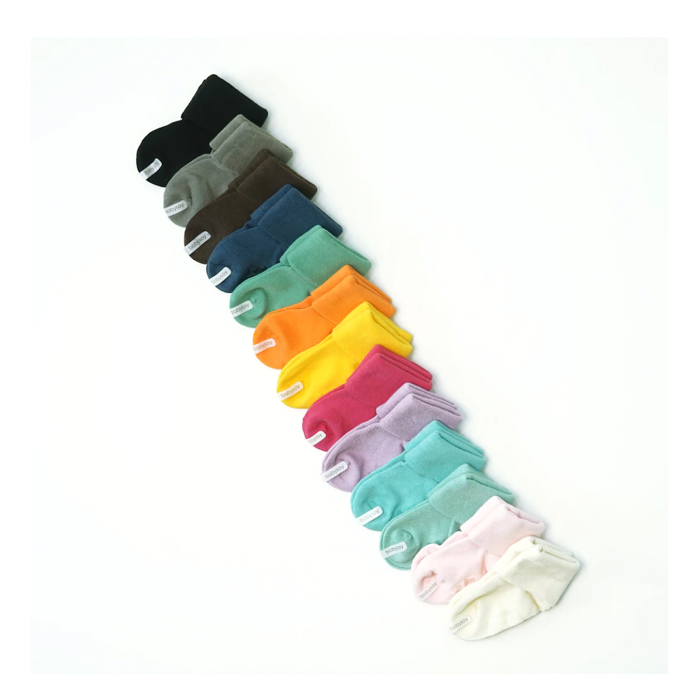 Baby Soy Baby Solid Colored Non-Slip Stay-on Socks - Peony