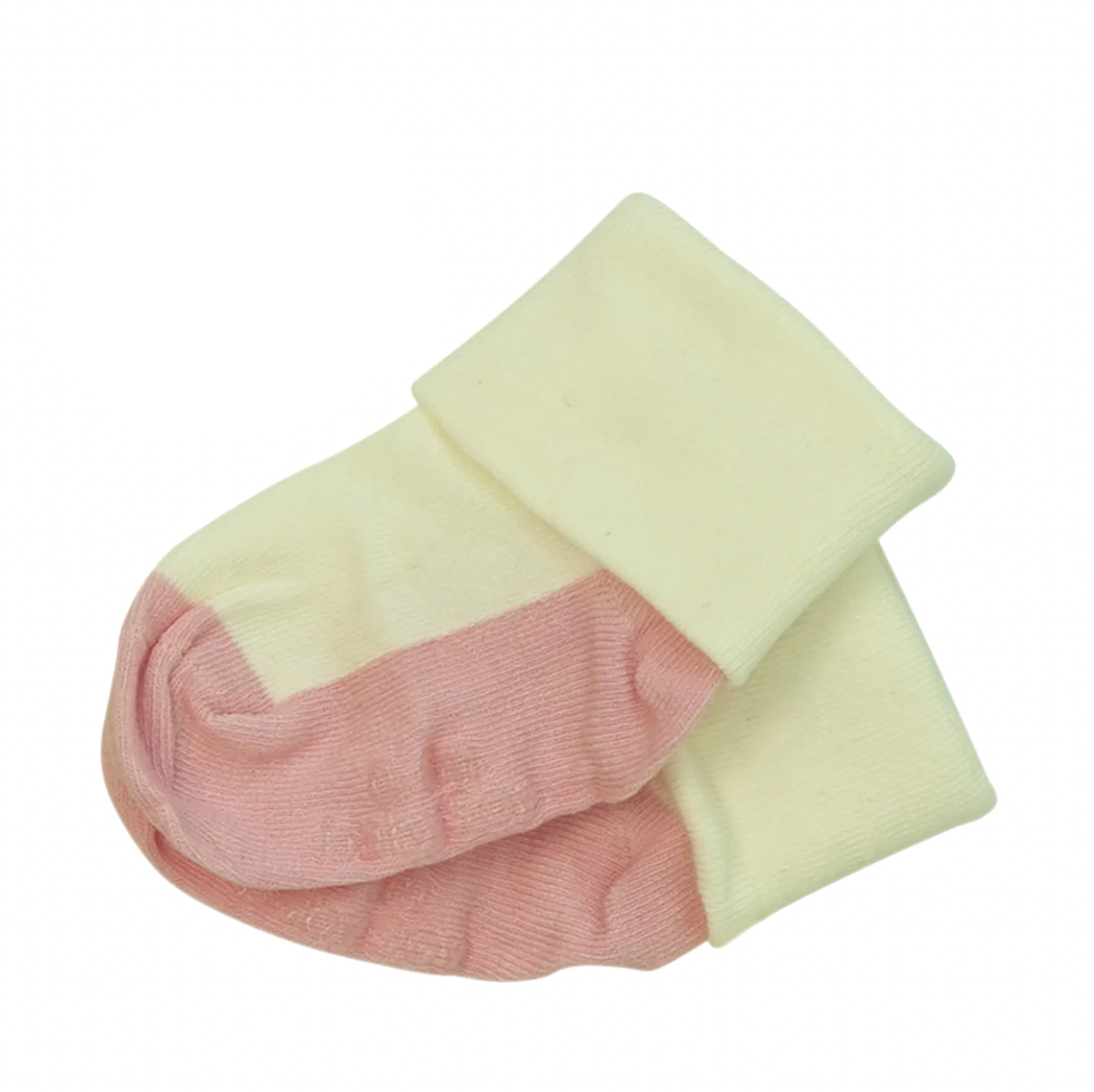 Baby Soy Baby Solid Colored Non-Slip Stay-on Socks - Petal/Soy
