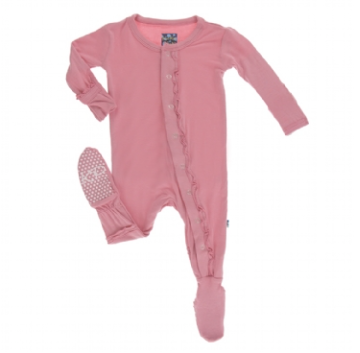 Kickee Pants Ruffle Footie - Desert Rose