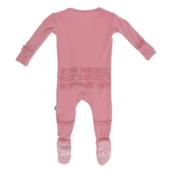 Kickee Pants Ruffle Footie - Desert Rose