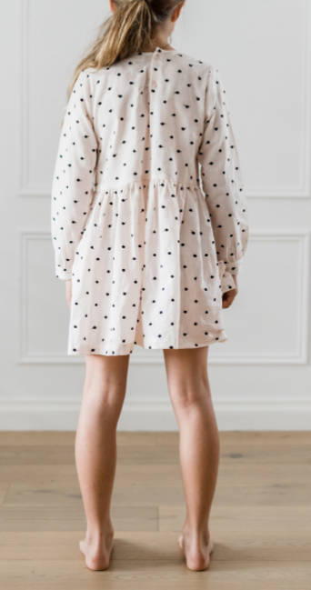 Petite Amalie Black Embroidered Dot Pocket Dress - Rose Water