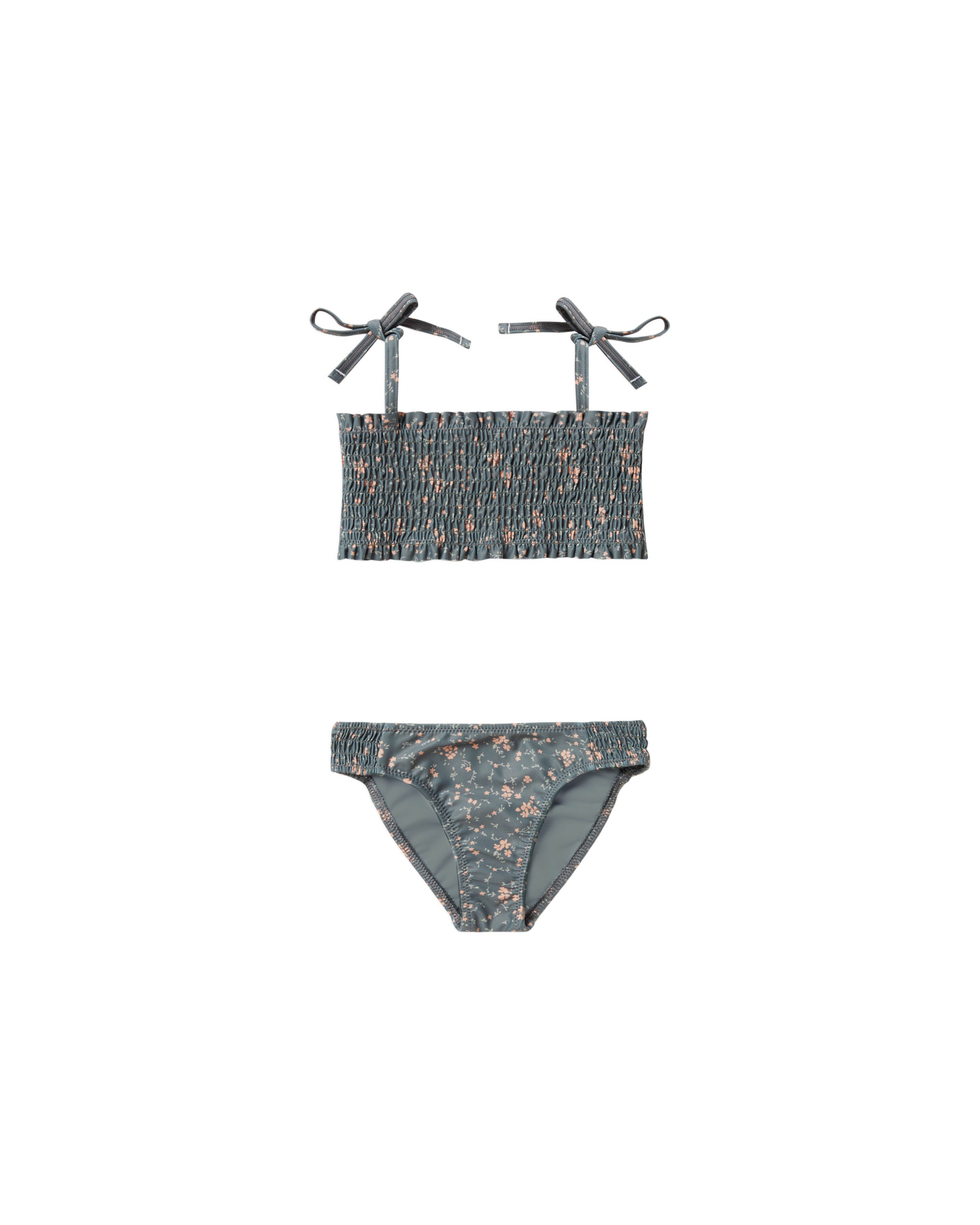 Rylee + Cru Smocked Bikini - Dark Floral