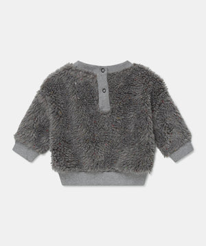 My Little Cozmo Tahoe Faux Shearling Baby Recycled Sweatshirt - Grey