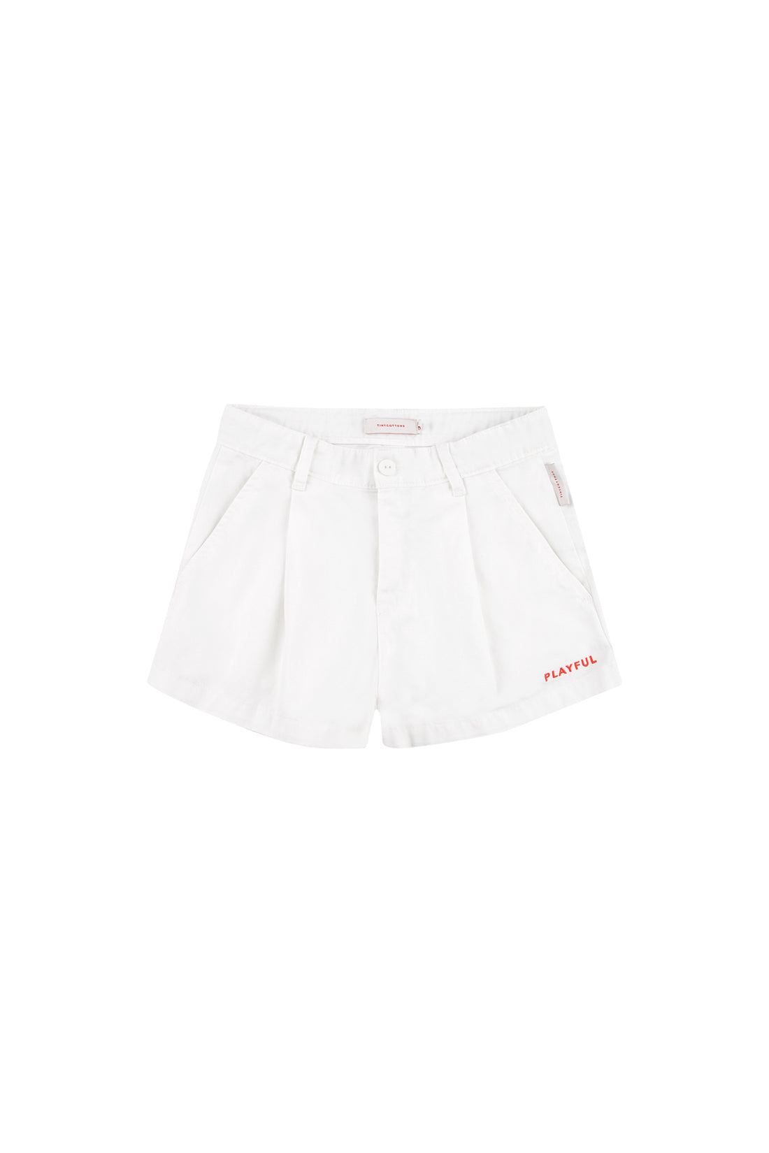 Tiny Cottons Solid Pleat Short - Off White
