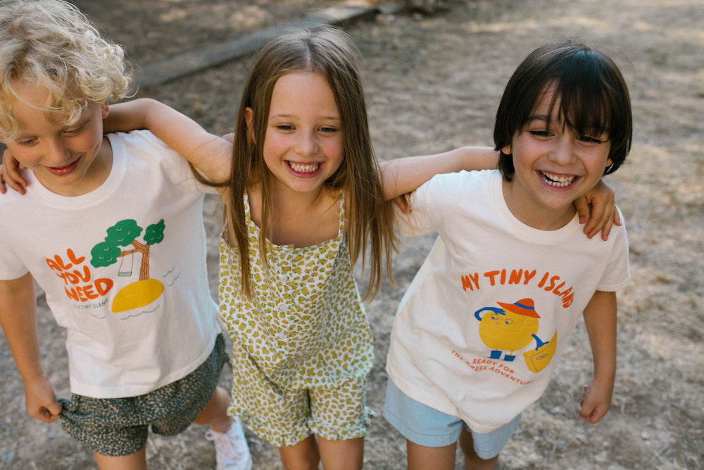 Tiny Cottons My Tiny Island Tee - Light Cream/Yellow