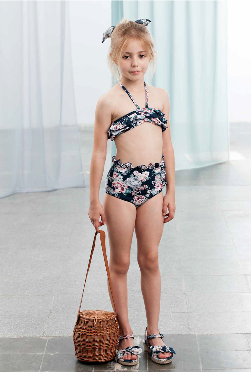 Tocoto Vintage Flower Swim Top