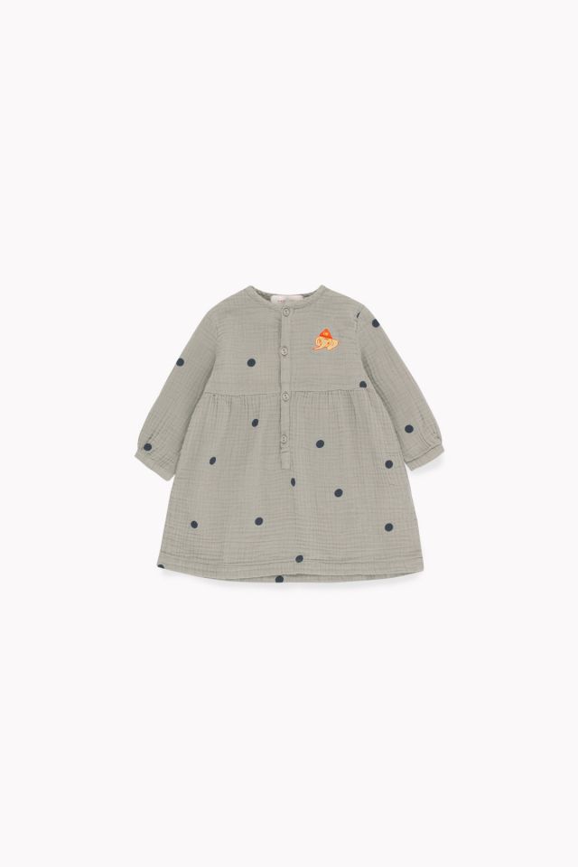 Tiny Cottons Dots &quot;Luckyphant&quot; Dress - Grey/True Navy