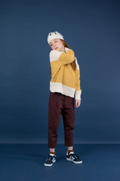 Tiny Cottons Grid Flannel Pleated Pant