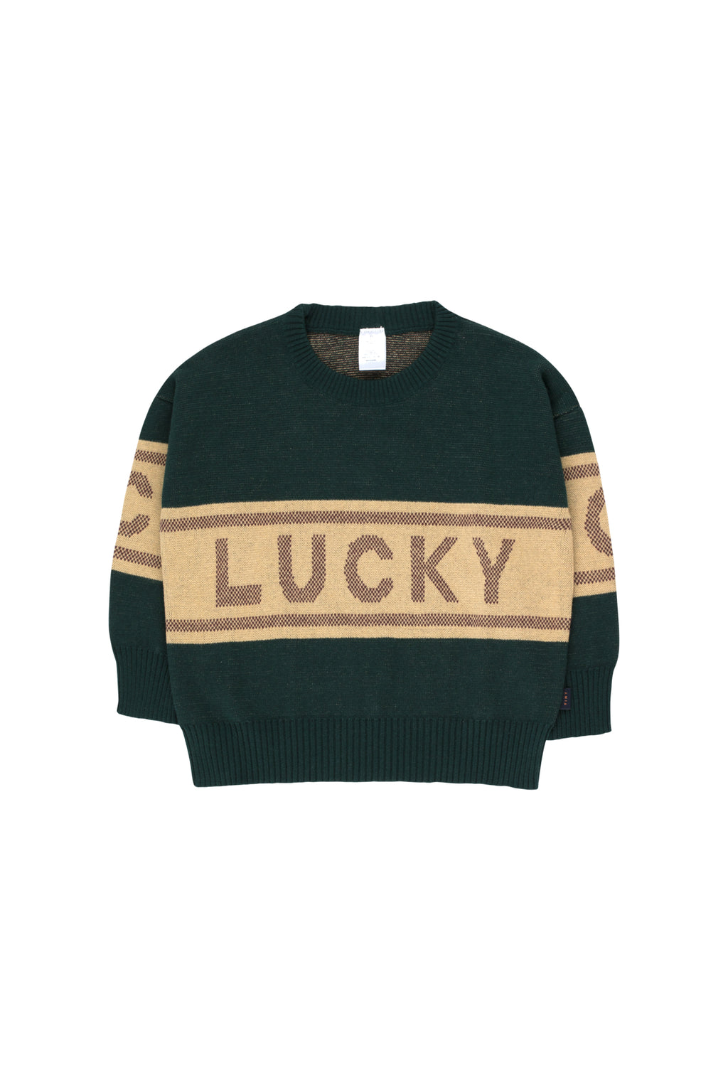 Tiny Cottons Lucky Sweater - Bottle Green/Sand