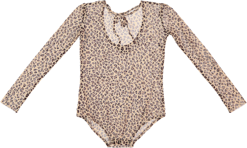 Tocoto Vintage Animal Print Tulle Bodysuit - Brown