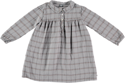 Tocoto Vintage Checkered Collar Dress - Grey