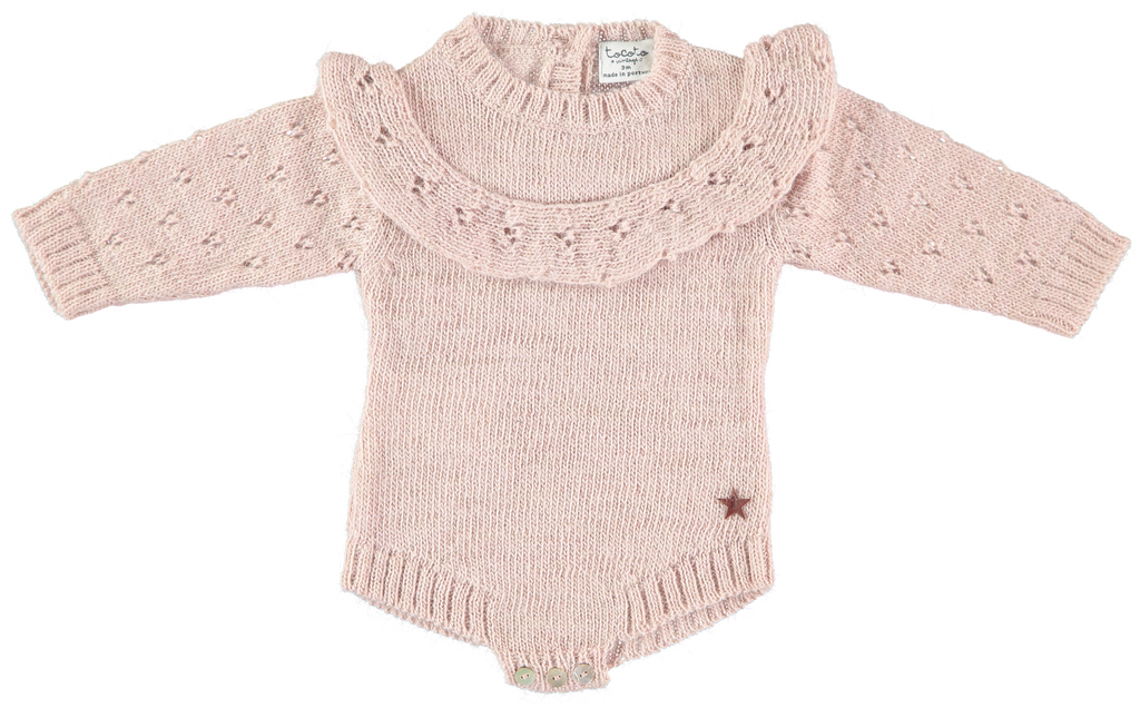 Tocoto Vintage Knitted Baby Onesie - Pink