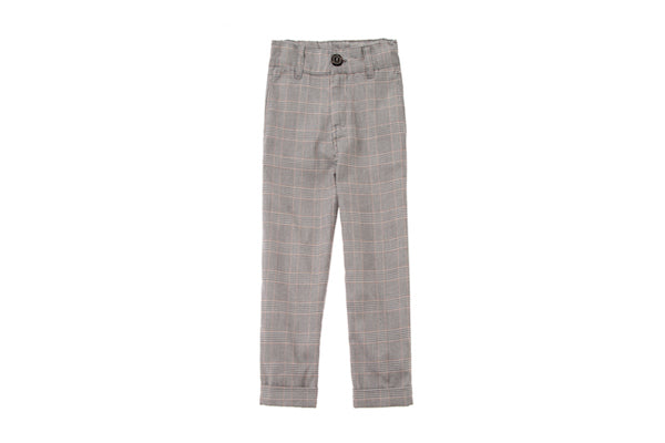 Tocoto Vintage Kid Plaid Trousers - Grey
