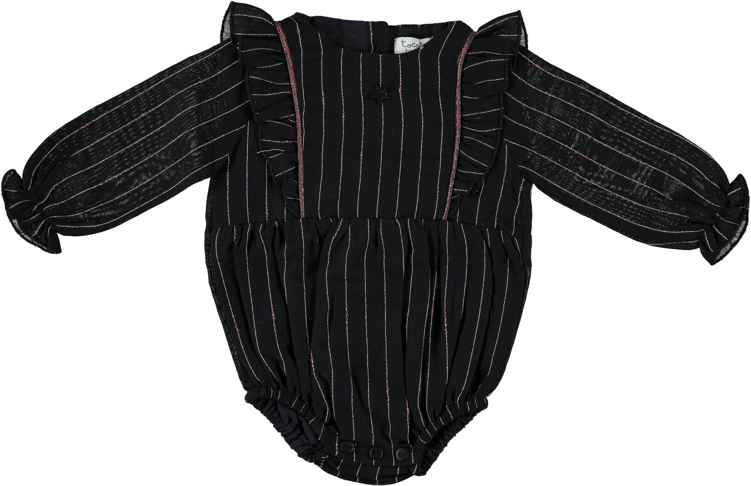 Tocoto Vintage Lurex Striped One Piece - Black