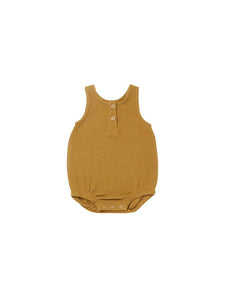 Quincy Mae Waffle Sleeveless Bubble - Ocre