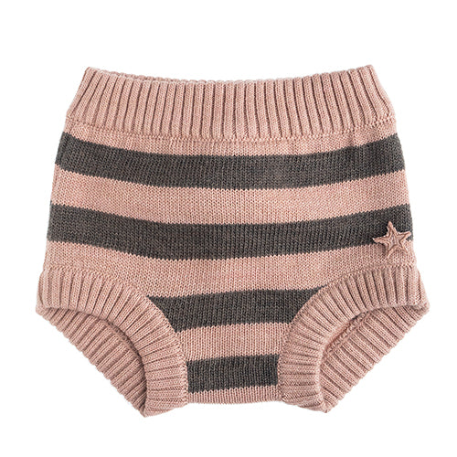 Tocoto Vintage Knitted Striped Baby Coulotte - Pink