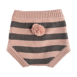 Tocoto Vintage Knitted Striped Baby Coulotte - Pink