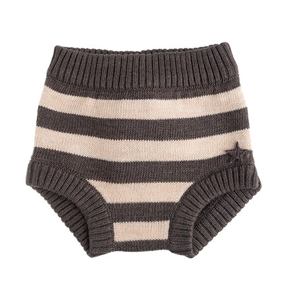 Tocoto Vintage Knitted Striped Baby Coulotte - Dark Grey