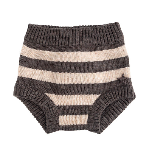 Tocoto Vintage Knitted Striped Baby Coulotte - Dark Grey