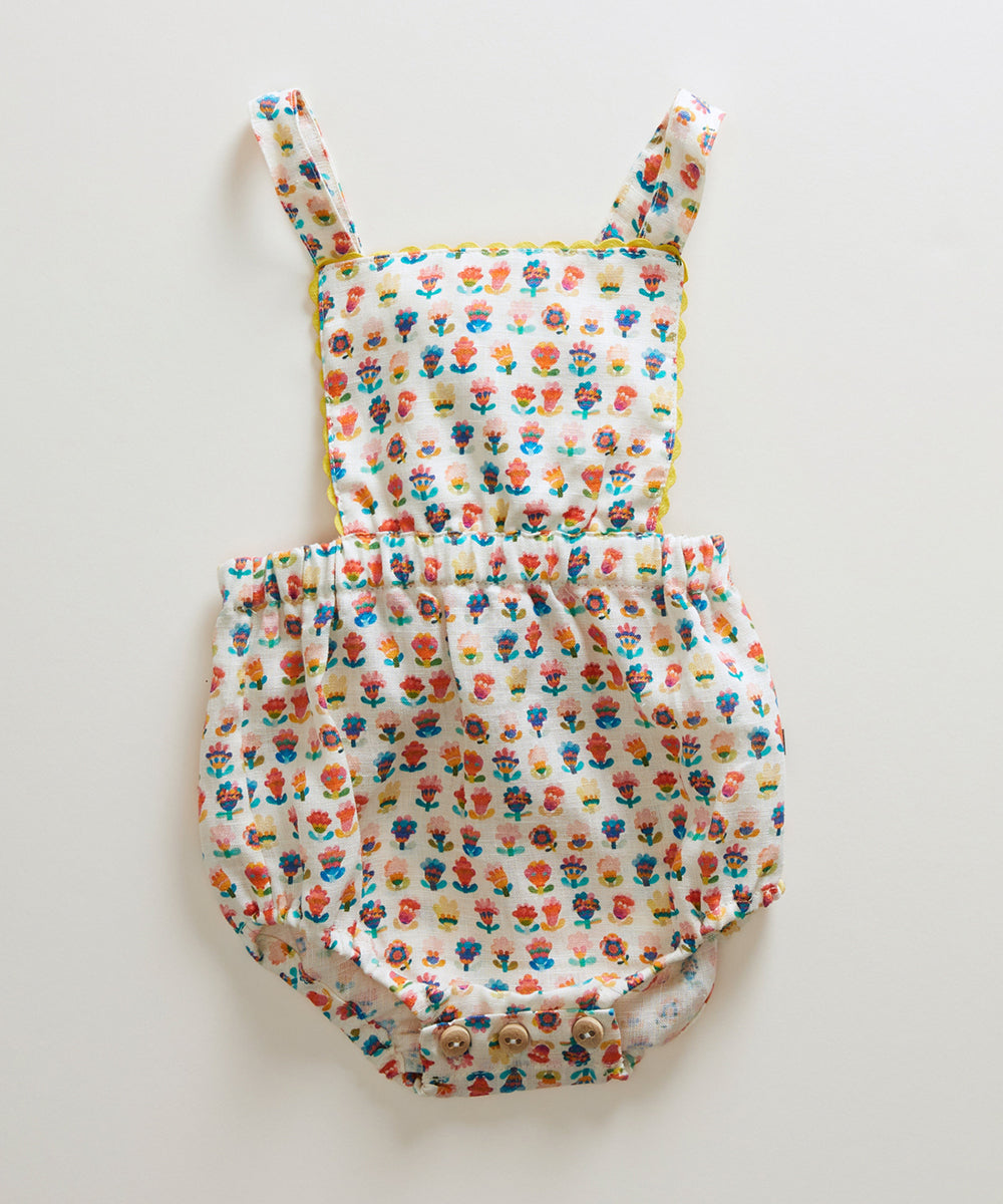 Oeuf Ric Rac Playsuit - Multi/Small Flower