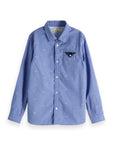 Scotch Shrunk Blue Collared Long Sleeve Shirt