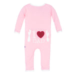 Kickee Pants Applique Coverall with Zipper - Lotus I Love Dad