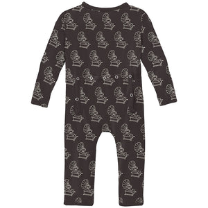 Kickee Pants Print Coverall With zipper - Midnight Gramophone