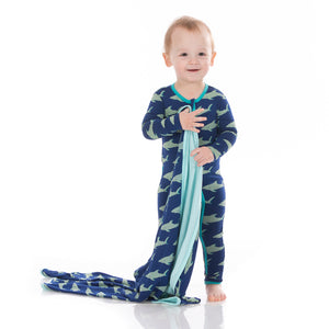 Kickee Pants Print Toddler Blanket - Flag Blue Sharky