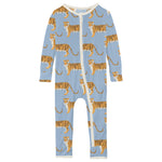 Kickee Pants Print Coverall With zipper - Pond Tiger