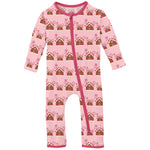Kickee Pants Print Coverall With zipper - Lotus Gingerbread