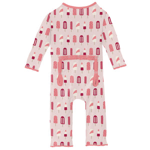 Kickee Pants Print Muffin Ruffle Coverall with Zipper - Macaroon Popsicles