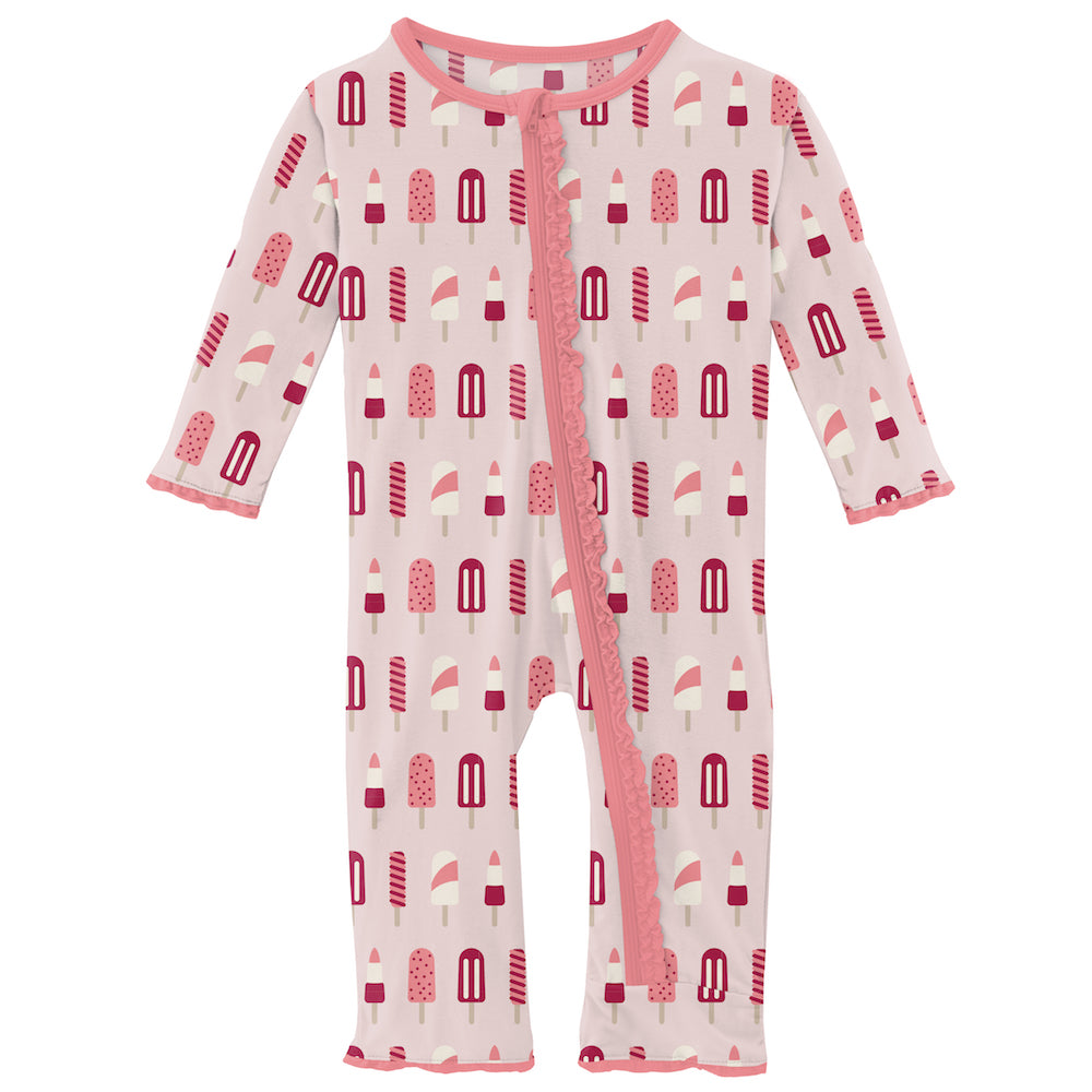 Kickee Pants Print Muffin Ruffle Coverall with Zipper - Macaroon Popsicles
