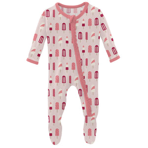 Kickee Pants Print Muffin Ruffle Footie with Zipper - Macaroon Popsicles