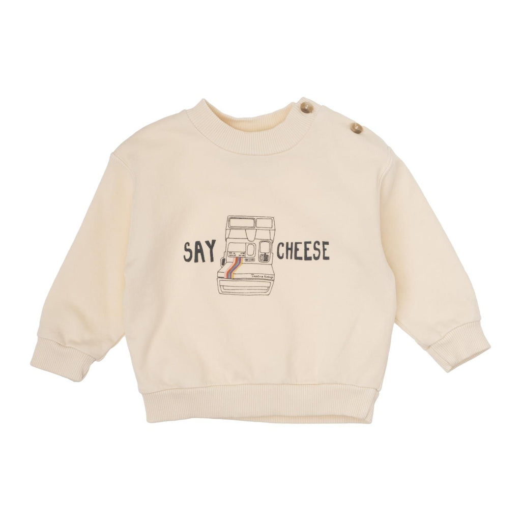 Tocoto Vintage "Say Cheese" Sweatshirt - Off-White