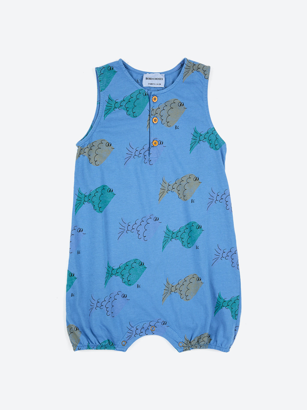 Bobo Choses Multicolor Fish All Over Playsuit