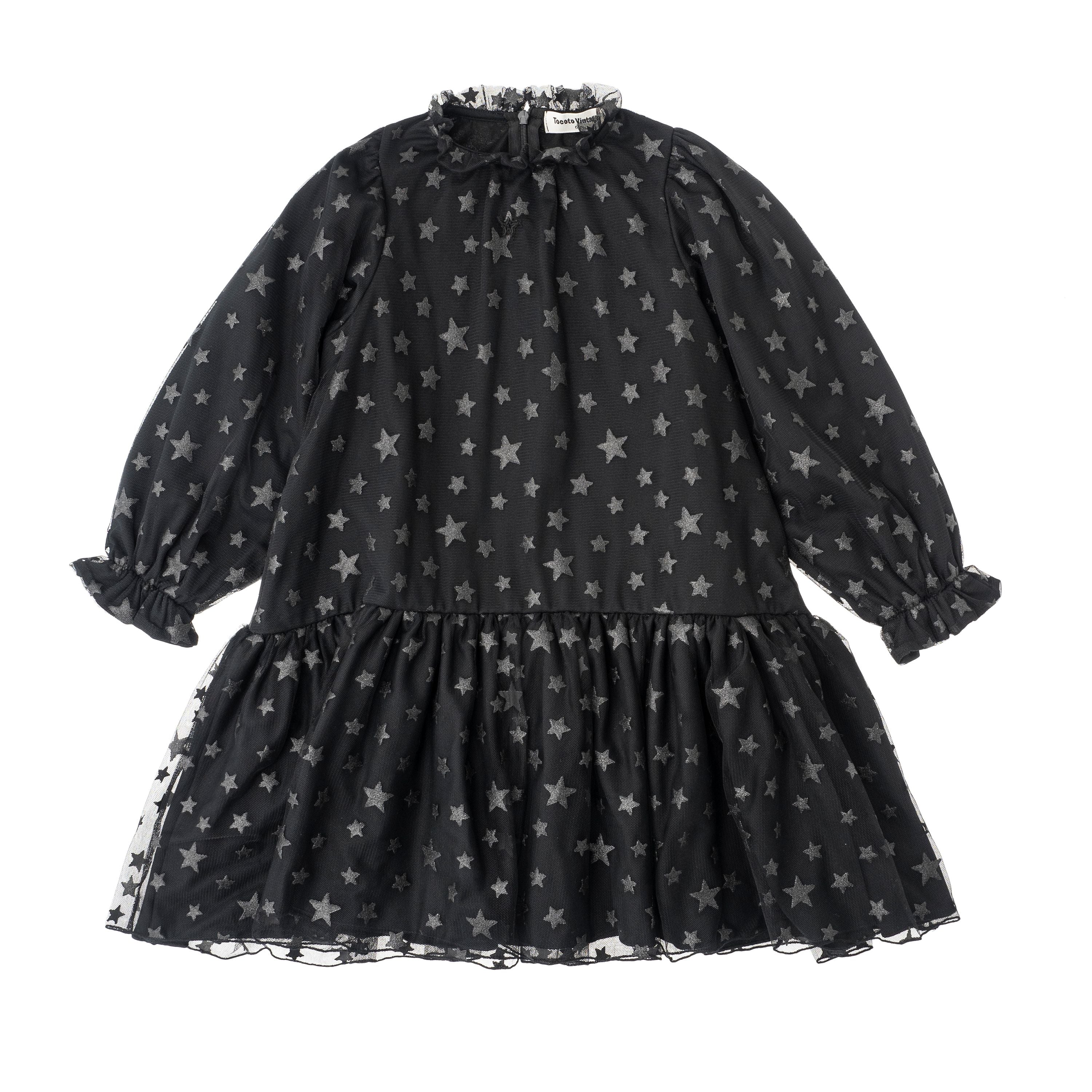 Tocoto Vintage Fancy Dress Stars Tulle - Black