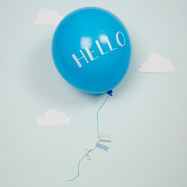 Meri Meri Hello Blue Balloon Card