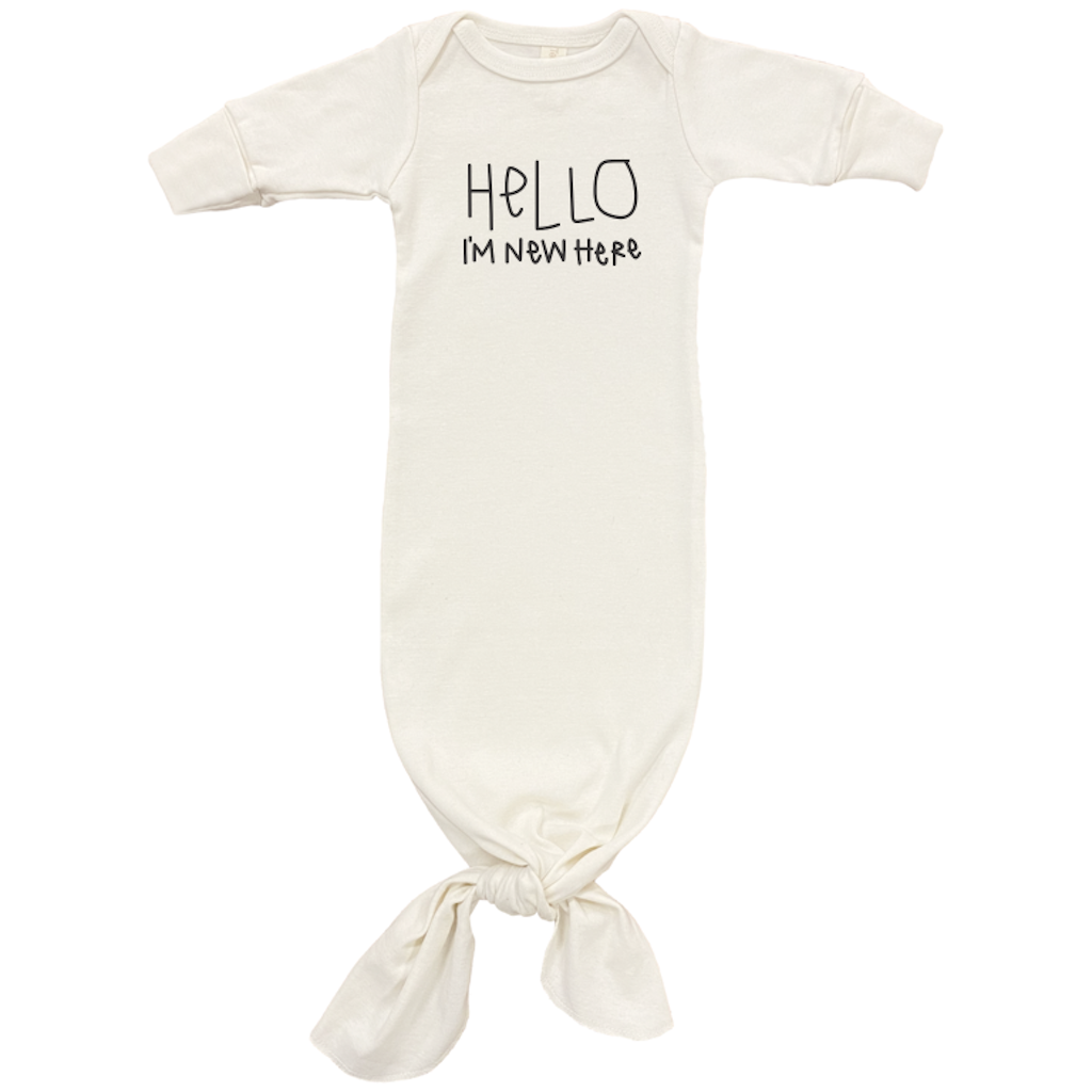 Tenth & Pine Organic Hello I'm New Here Tie Gown - Black
