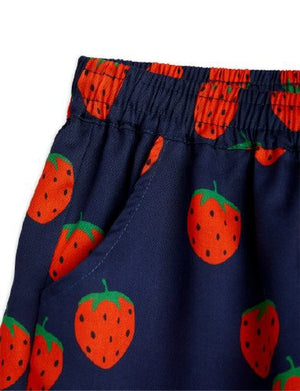 Mini Rodini Strawberries All Over Print Woven Shorts - Blue
